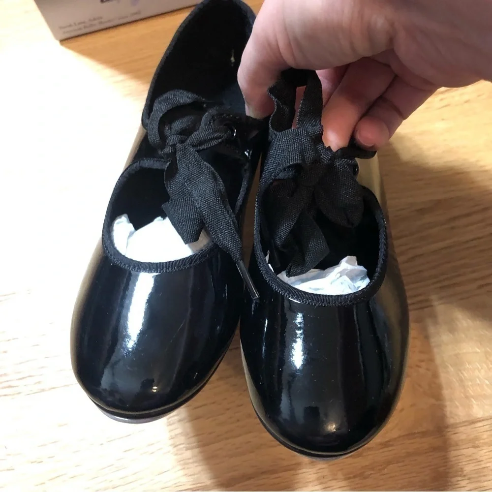 American Ballet Theater Tap Shoes Black 12.5 Tie Middle